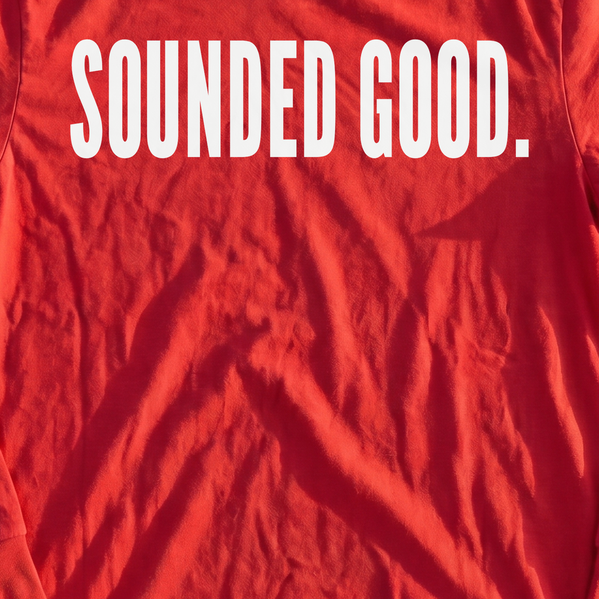SOUNDED GOOD Long Sleeve Tee, print close-up on Red