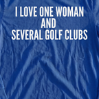 I Love One Woman Long Sleeve Tee, print close-up on Royal