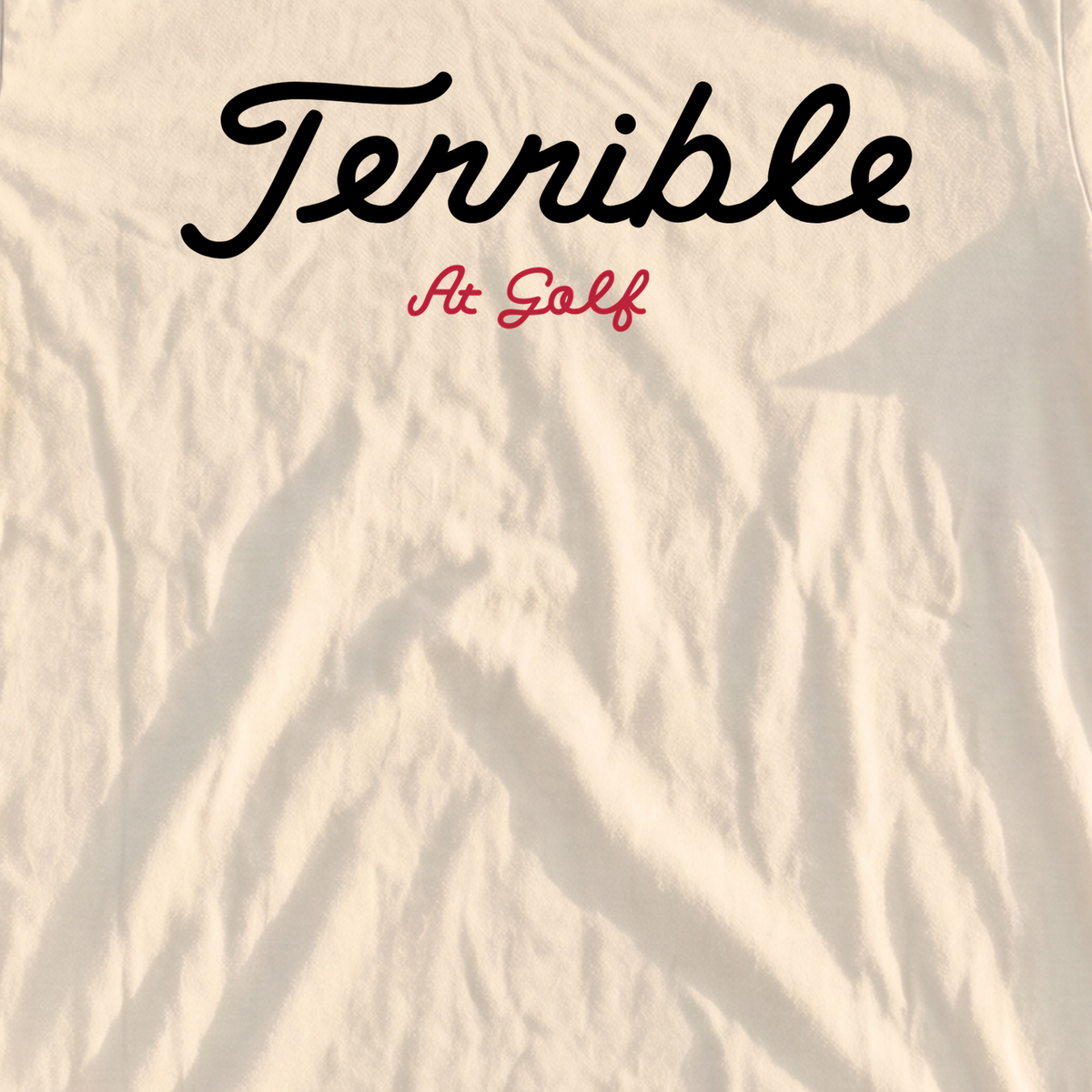 Terrible Premium Tee, print close-up on Ivory