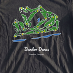 Bandon Dunes Course Map Premium Tee, print close-up on Black