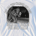 Wandering Sasquatch Trail Cam Tee, print close-up on White