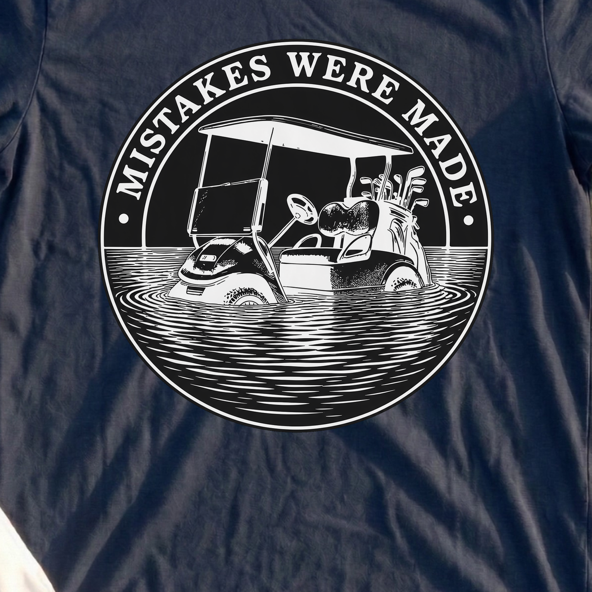 Cart Overboard Tee, print close-up on Navy