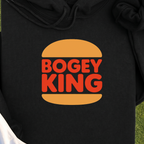 Bogey King Hoodie, print close-up on Black
