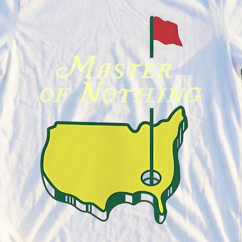 Master Of Nothing Tee, print close-up on White