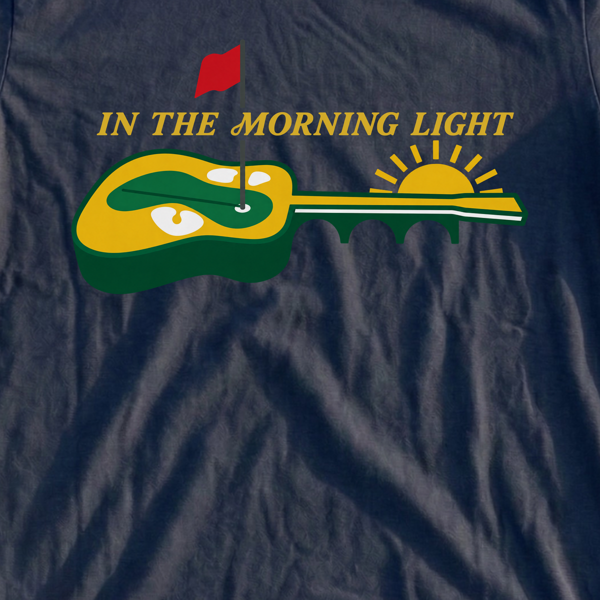 In The Morning Light Tee, print close-up on Navy
