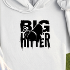 Bigfoot Big Hitter Hoodie, print close-up on White