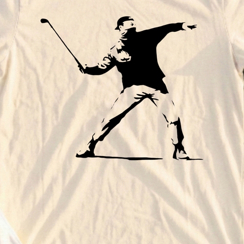 Club Thrower Tee, print close-up on Natural