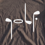 Golf Club Type Premium Tee, print close-up on Pepper
