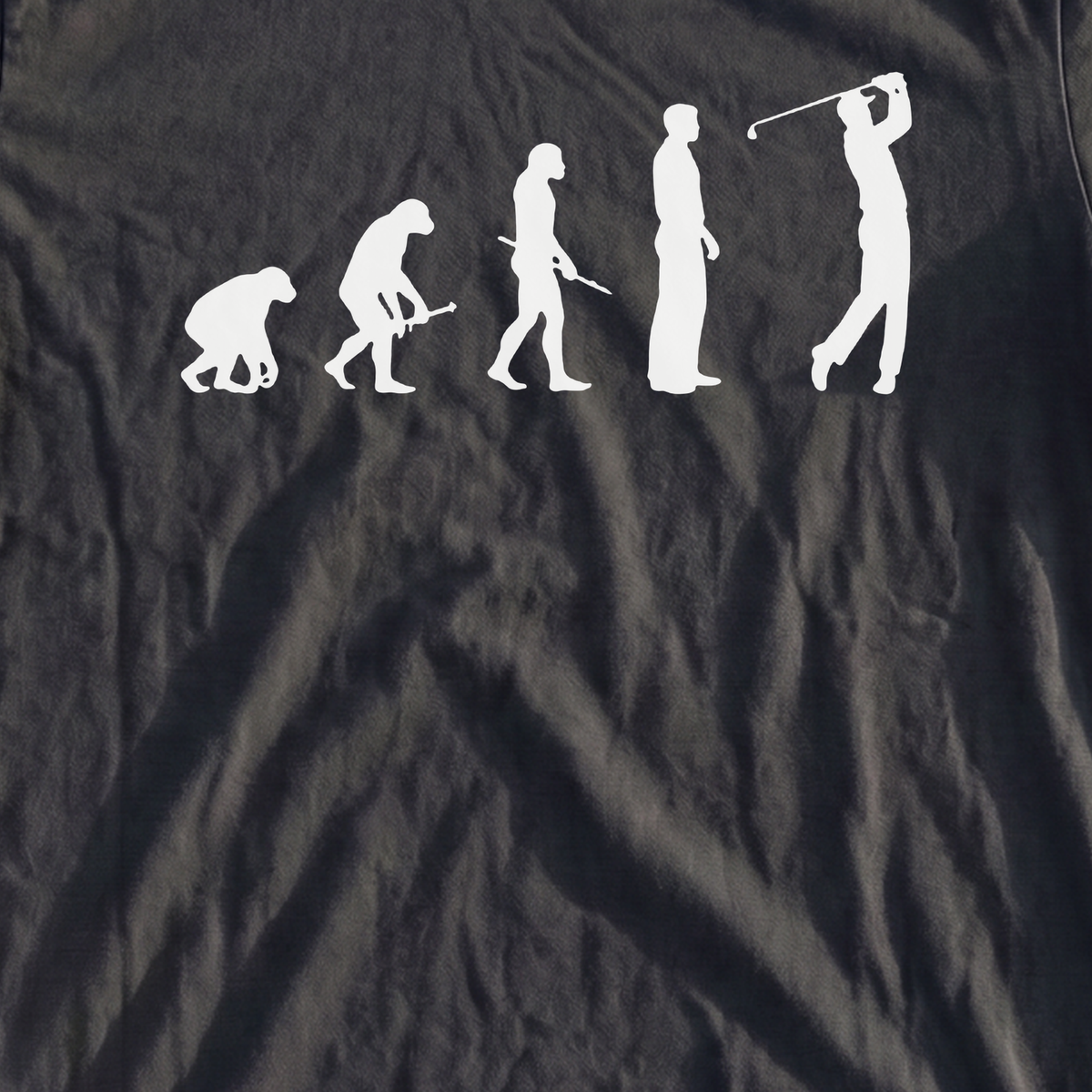Golfer Evolution Premium Tee, print close-up on Black