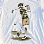 Argyle Til Death Tee, print close-up on White