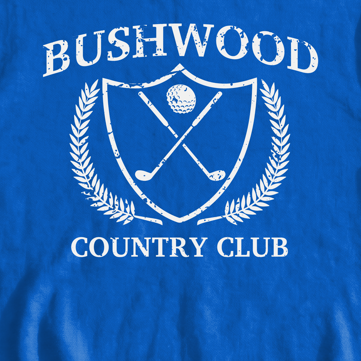 Bushwood Country Club Sweatshirt, print close-up on Royal