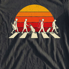 The Crossing Sunset Tee, print close-up on Black