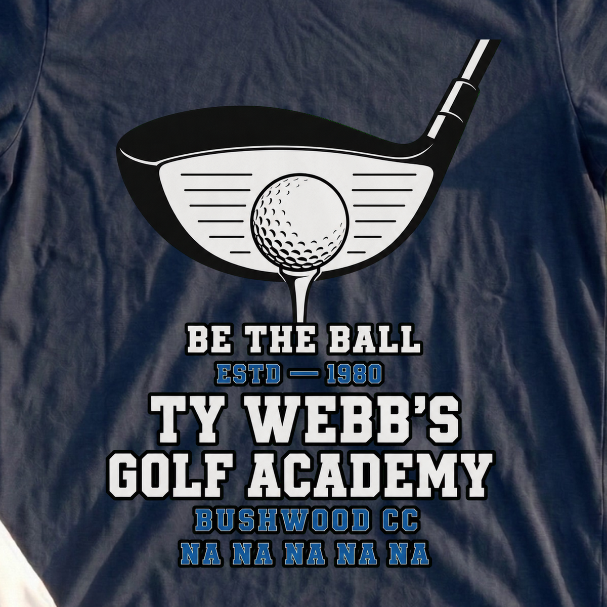 Bushwood Academy, Driver Impact Close-Up Tee, print close-up on Navy
