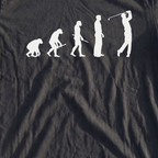 Golfer Evolution Premium Tee, print close-up on Black