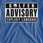 Golfer Advisory Tee, print close-up on Royal