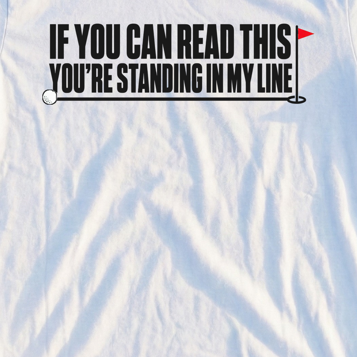 Standing In My Line Tee, print close-up on White