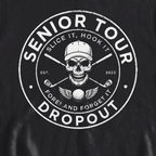 Senior Tour Dropout Sweatshirt, print close-up on Black