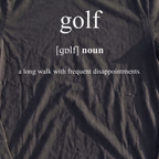 Golf Definition Long Sleeve Tee, print close-up on Black