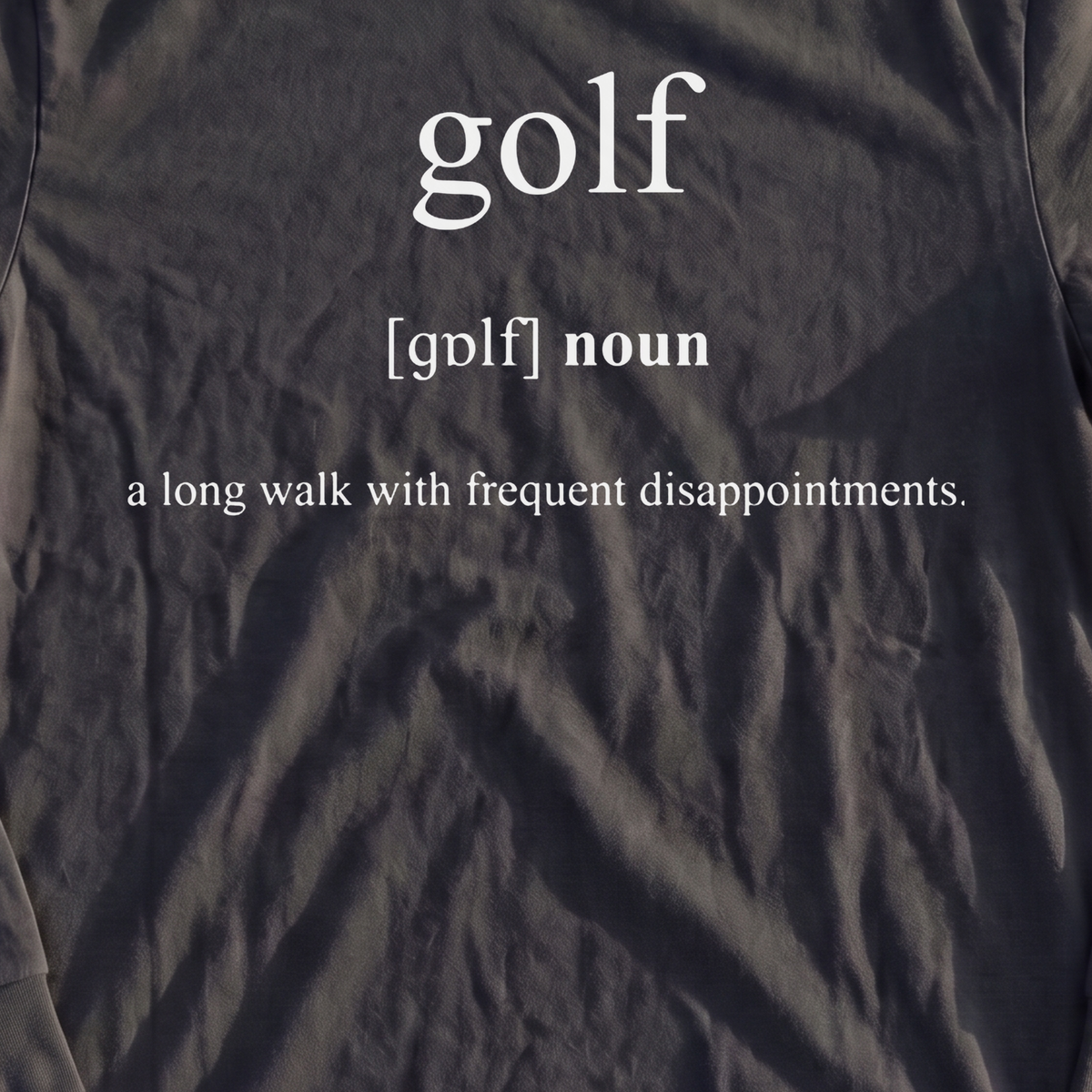 Golf Definition Long Sleeve Tee, print close-up on Black