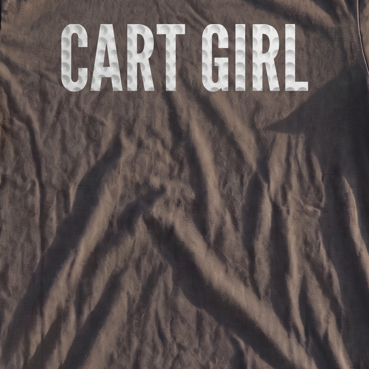 CART GIRL Dimples Premium Tee, print close-up on Pepper
