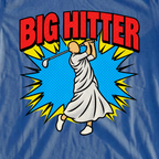 Big Hitter Pop Art Tee, print close-up on Royal