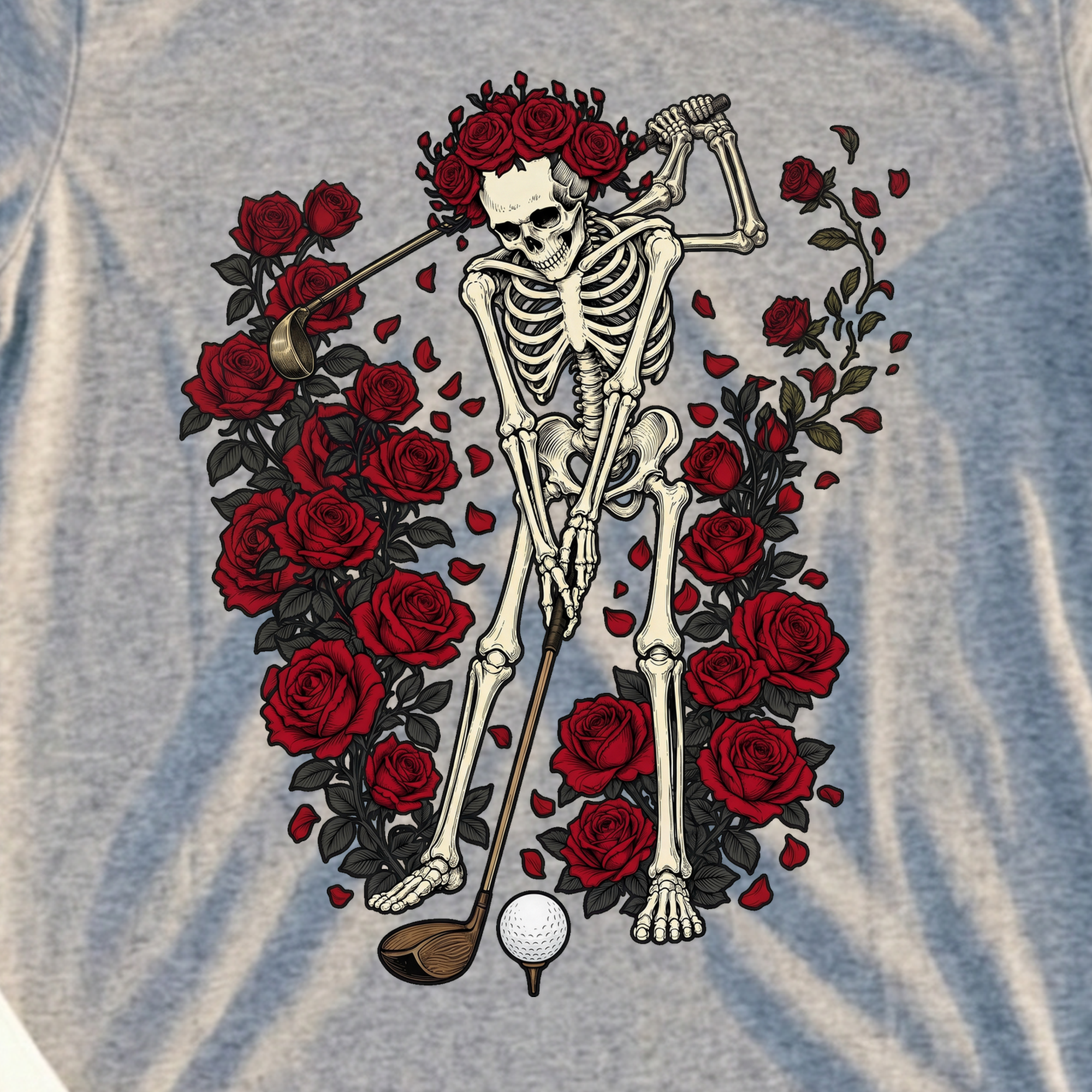 Forever Swing Tee, print close-up on Sport Grey