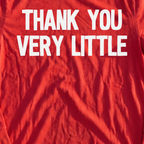 Thank You Very Little Long Sleeve Tee, print close-up on Red