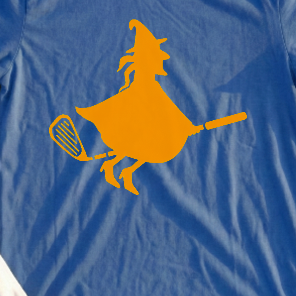 Wicked Slice Tee, print close-up on Royal