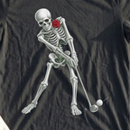 Rose Skeleton Gothic Tee, print close-up on Black