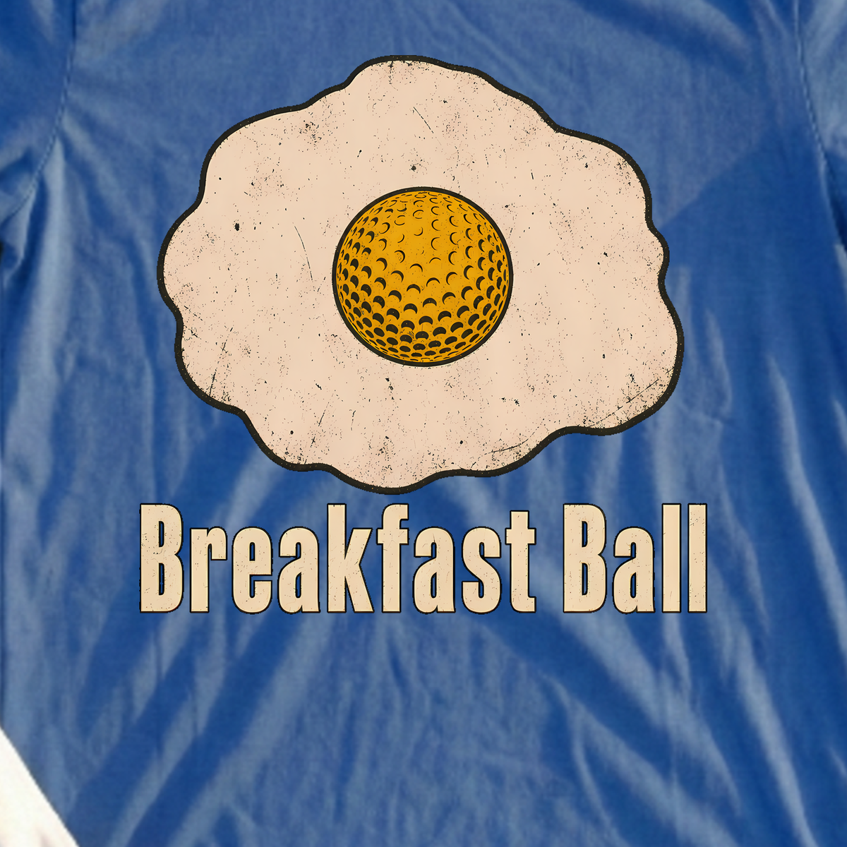 Breakfast Ball Tee, print close-up on Royal