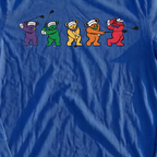 Golf Swing Bears Long Sleeve Tee, print close-up on Royal