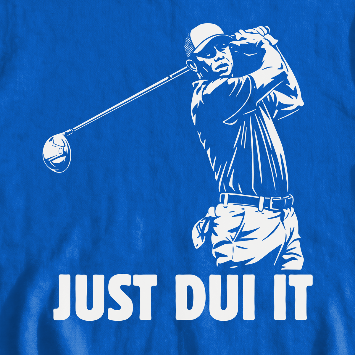 Just DUI It Sweatshirt, print close-up on Royal