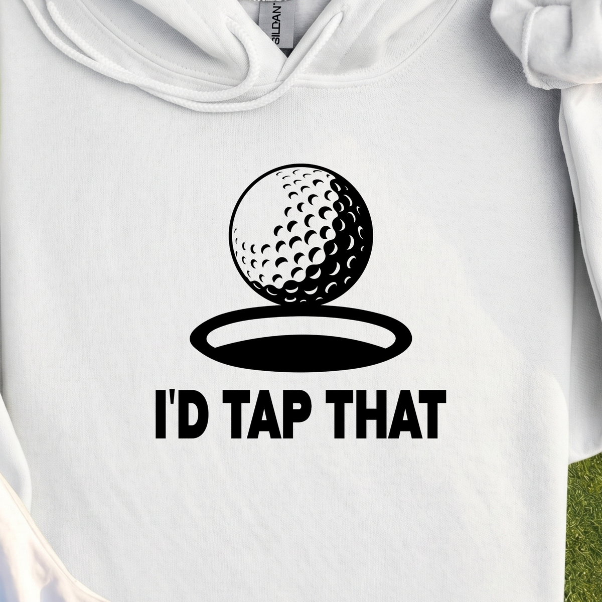 I'd Tap That Hoodie, print close-up on White