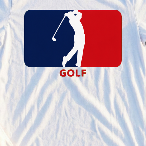 Major League Golf Tee, print close-up on White
