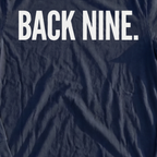 Back Nine Long Sleeve Tee, print close-up on Navy