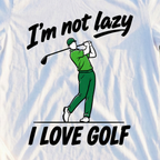 I'm Not Lazy Tee, print close-up on White