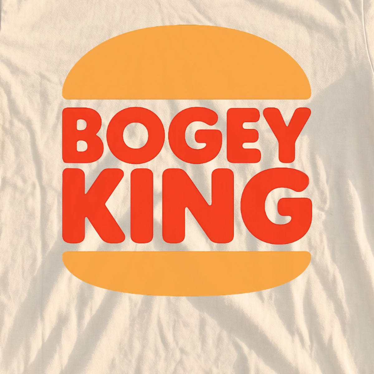 Bogey King Premium Tee, print close-up on Ivory