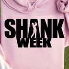 Shank Week Hoodie, print close-up on Light Pink