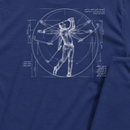 Da Vinci Swing Back Print Tee, print close-up on Navy