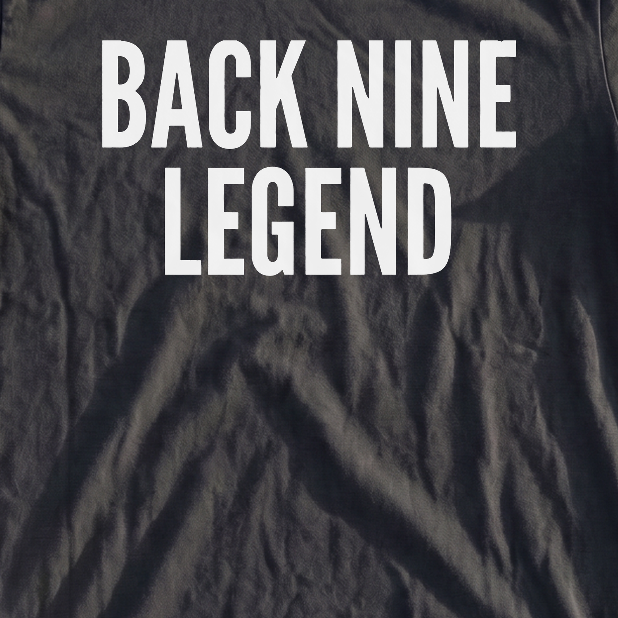 BACK NINE LEGEND Heavyweight Tee, print close-up on Black