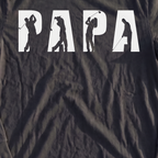 Papa Golfer Long Sleeve Tee, print close-up on Black