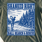 Ball Search & Rescue Tee, print close-up on Military Green
