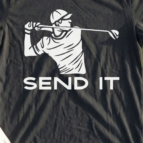 Send It Tee, print close-up on Black