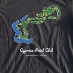 Cypress Point Club Course Map Premium Tee, print close-up on Black