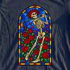 Swing Eternal Stained Glass Tee, print close-up on Navy