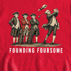 Founding Foursome Sweatshirt, print close-up on Red