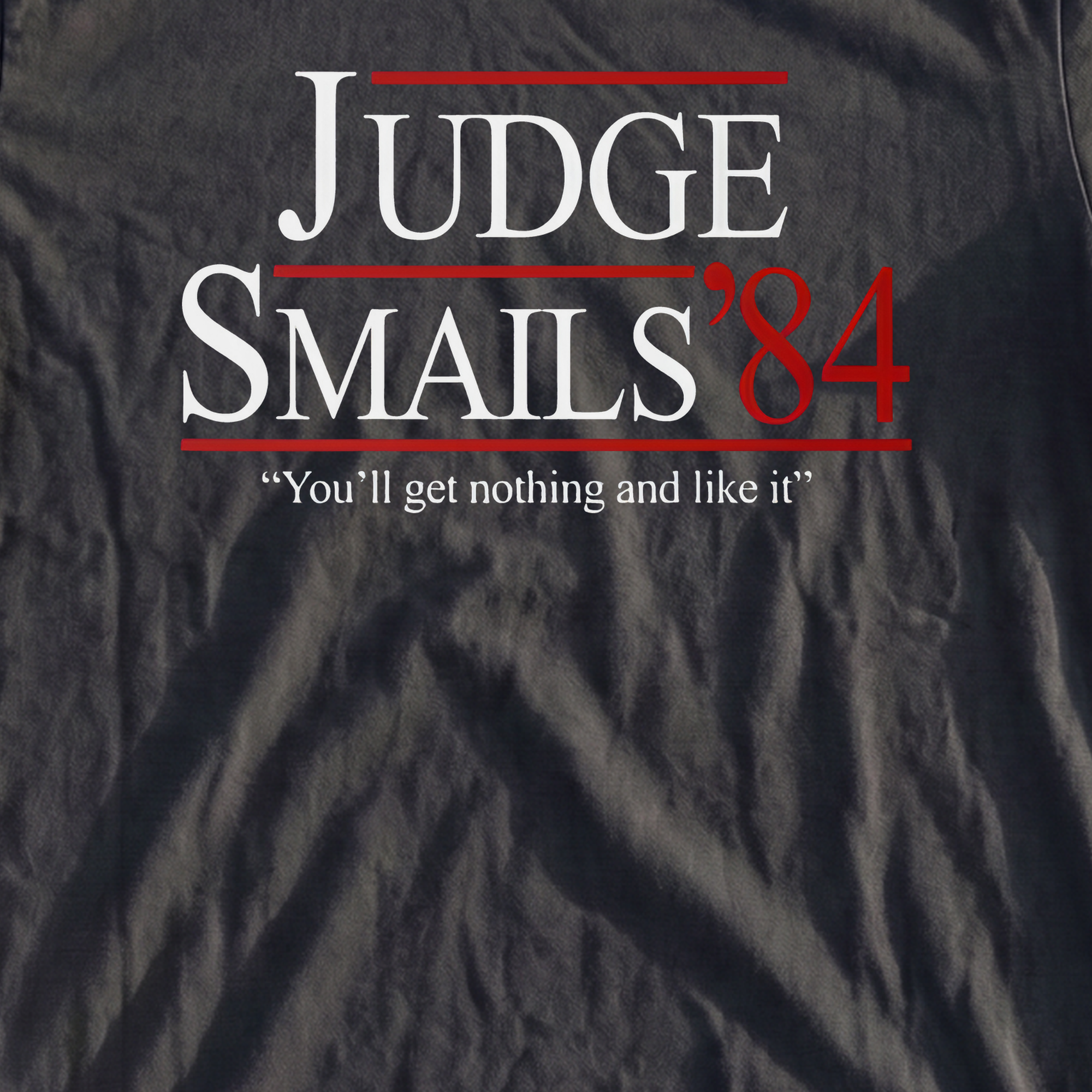 Judge Smails '84 Heavyweight Tee, print close-up on Black