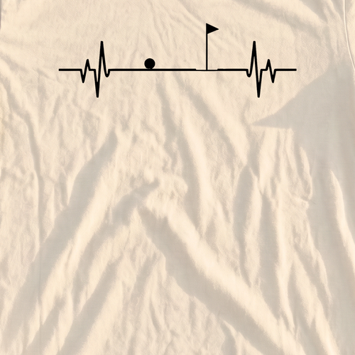 Flag EKG Premium Tee, print close-up on Ivory