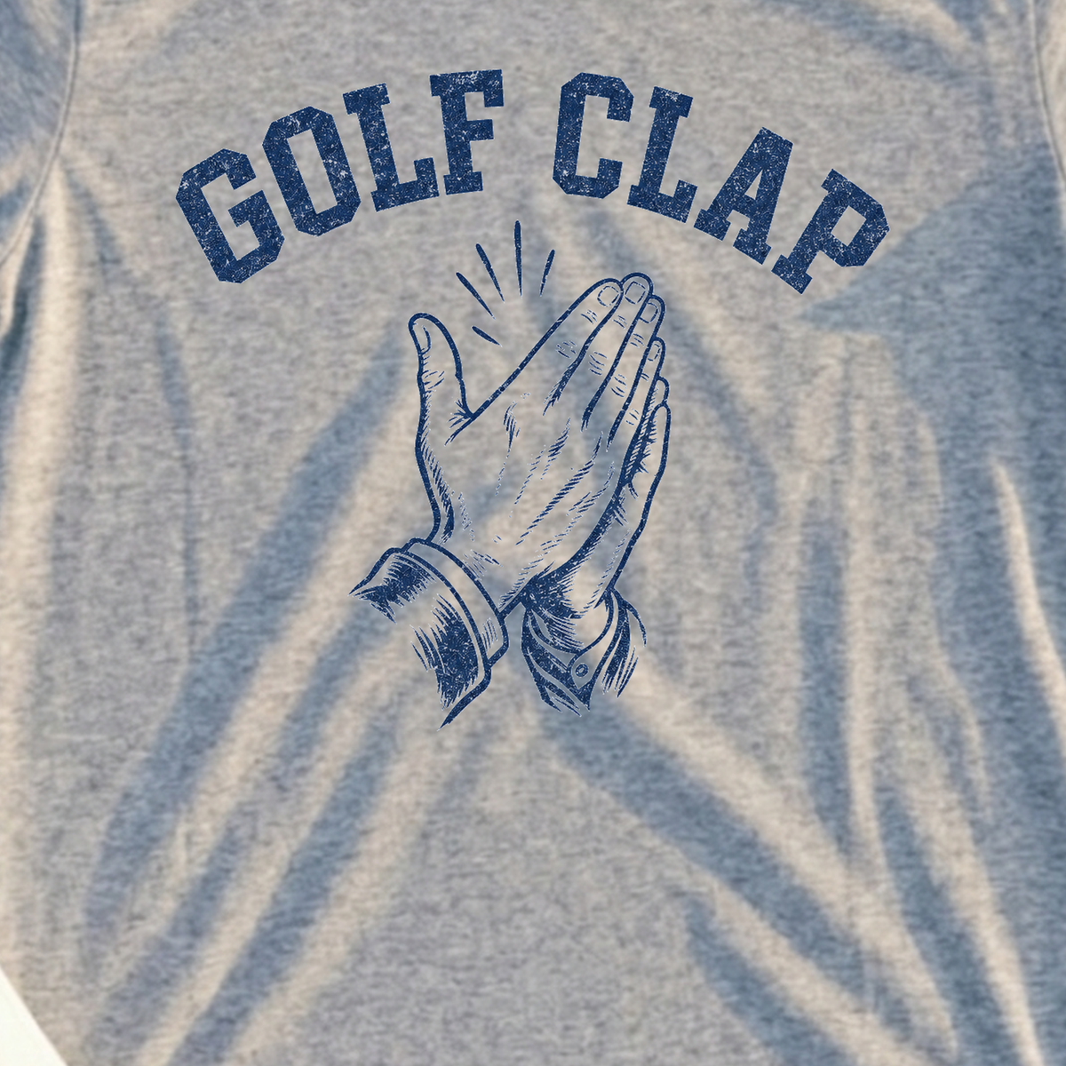 Golf Clap, Solid Block Letters Tee, print close-up on Sport Grey