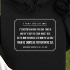 Judge Smails Poem Hoodie, print close-up on Black